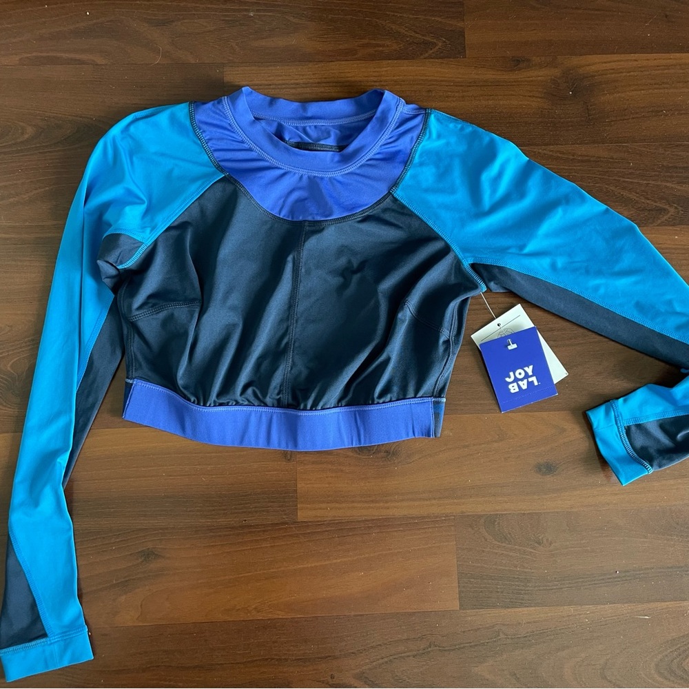 JOYLAB Color Block Long Sleeve Crop Cropped Top New w/Tags Size.- M NWT new